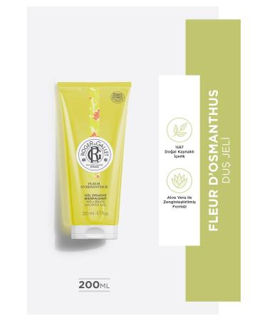 Roger&Gallet Fleur D'osmanthus Aloe Vera and Apricot Extract Refreshing Herbal Moisturizing Shower Gel 200ml