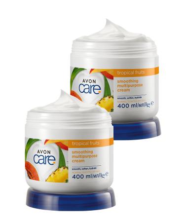 Avon Care Tropical Fruits Pineapple Mango and Papaya Extract Hand and Body Cream 400 Ml. Set of Two
