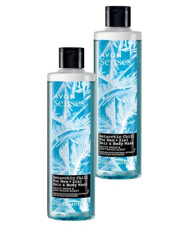 Avon Senses Antartic Chill Arctic Glaciers and Yalos Scented Shower Gel 250 Ml. Set of Two