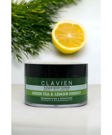Clavien Green Tea & Lemon Energy Sugar Body Scrub - Buy Online on GoSupps.com
