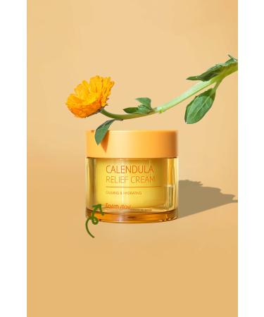 Farmstay Calendula Relief Cream/Vegan Moisturizer for Sensitive and Dry Skin 80 ml - Buy Online on GoSupps.com