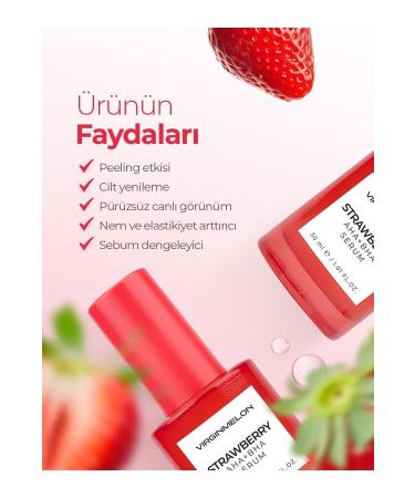 Virginmelon Strawberry Extract Peeling Effect Skin Renewal Barrier Repair Smoothing Aha Bha Serum 30 ml - Buy Online on GoSupps.com