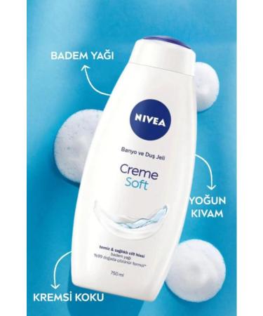 NIVEA Creme Soft Creamy Touch Shower Gel 750ml Almond Oil Moisturizing Economic Size Vitamin E - Buy Online on GoSupps.com