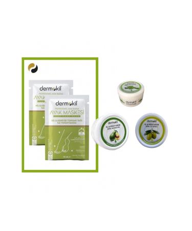 Dermokil Clay and Hemp Oil Peeling Effect Foot Mask 35 ml 2 'Pack + Hand and Face Cream Alo
