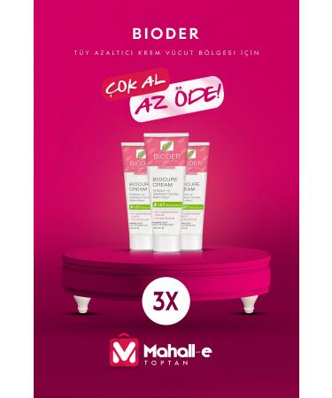 Bioder Biocure Cream 130 ml Hair Reducing Cream for Body Area 3-Piece