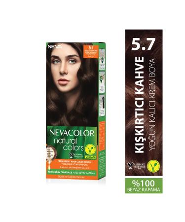 Neva Color Natural Colors 5.7 Provocative Brown Permanent Cream Hair Dye Set