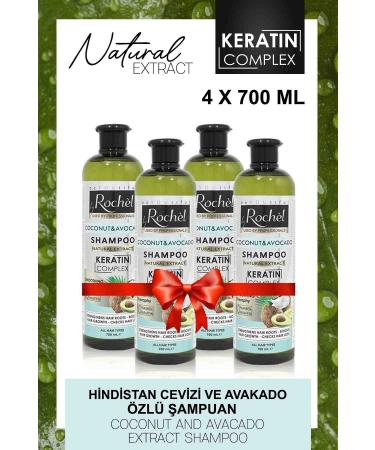 Rochel COCONUT AND AVOCADO EXTRACT ADVANTAGEOUS QUAD SHAMPOO SET (4 X 700ML)