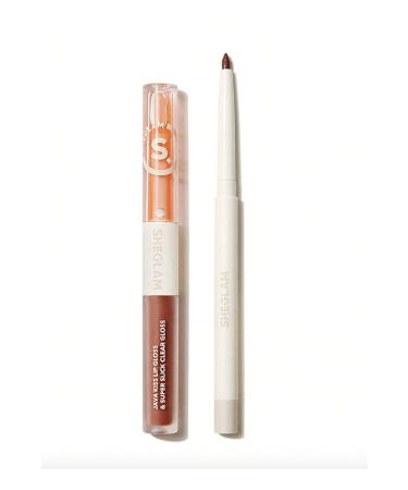 SHEGLAM SOFT 90'S GLAM LIP LINER AND LIP DUO SET- 3in1 MOODY TAUPE LIP SET