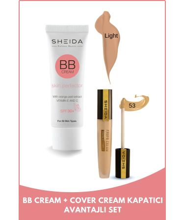 Sheida Bb Cream Light and Cover Cream Concealer 53 Duo Set (LIGHT COLOR)
