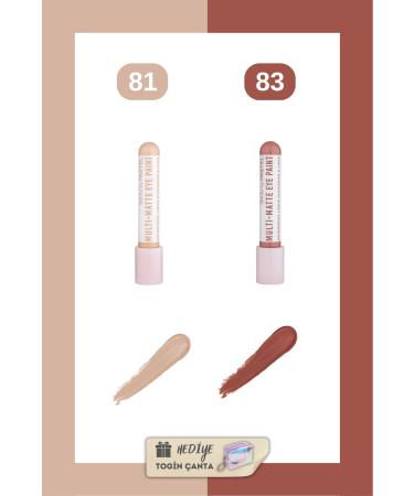 Show by Pastel Waterproof Matte Liquid Eyeshadow and Eyeliner Set - 81 + 83 + Togin Bag Gift