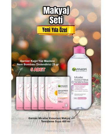 Garnier Moisture Bomb Relaxing Mask X 5 and Micellar Makeup Remover Water