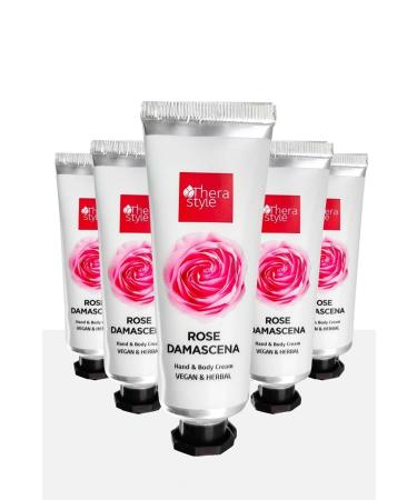 Thera Style Isparta Rose Hand Cream 5 Pieces | Pink Rose Hand Cream 30 ml | Intensive Moisturizing Smoothing