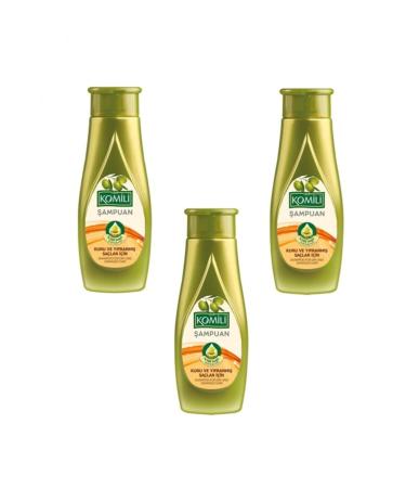Komili 3 Pieces Repairing Care Shampoo for Dry and Damaged Hair with Olive Oil 500 ml