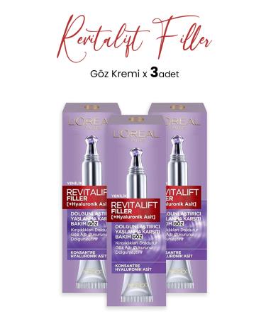 L'Oreal Paris Revitalift Filler Anti-Aging Eye Cream 15 ml X 3 Pieces