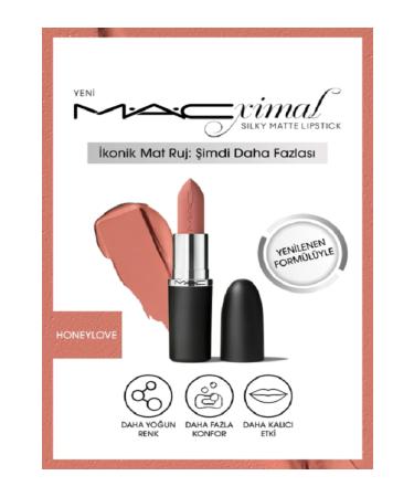 Mac Silky Matte Lipstick Moisturizing Intense Color Lipstick - Honeylove Lipstick 3.5 Gr (MAC)-