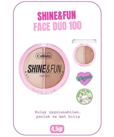 Callista Shine & Fun Face Duo Powder Blush & Highlight Palette - 100 Sparkle Crew