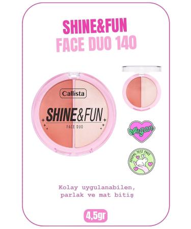 Callista Shine & Fun Face Duo Powder Blush & Highlighter Palette - 140 Good Company