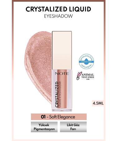 Note Cosmetics Crystalized Liquid Eyeshadow Liquid Metallic Eyeshadow - 01 Soft Elegance