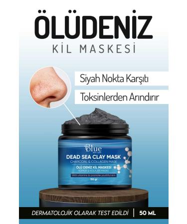 BLUE Skin Care Collagen Purifying Brightening Anti-Blackhead Stain Remover Dead Sea Clay Mask 150 gr