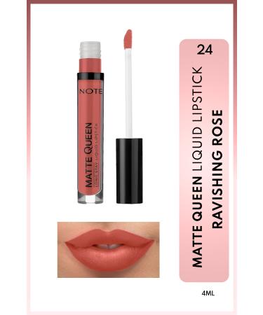 Note Cosmetics Matte Queen Lipstick Permanent Matte Liquid Lipstick - 24 Ravishing Rose - Nude