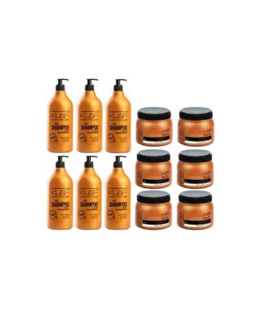 Kuaf Salt-Free Shampoo 1lt X Professional Keratin Mask 500 ml X 6 Pieces