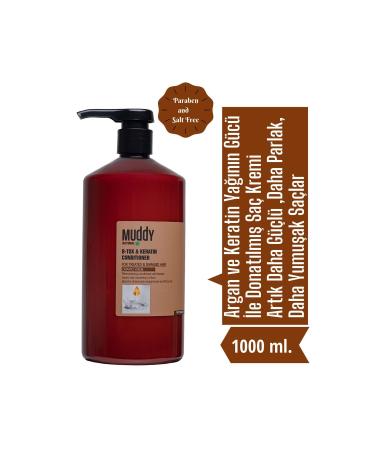 Muddy Weak Dry Hair Cabin Argan & Keratin Shampoo 1000ml + Repairing B-tox & Keratin Conditioner Cream 1000ml - Buy Online on GoSupps.com