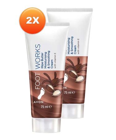 Avon Foot Works Illipe Butter Moisturizing and Smoothing Foot Cream 75 Ml. Set of Two - Buy Online on GoSupps.com