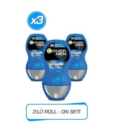 Garnier Men Extra Fresh Roll On 50 Ml X 3 Pieces