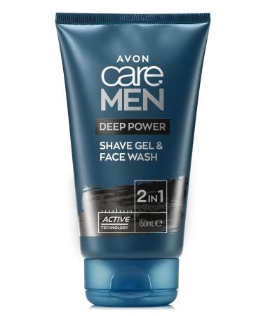 Avon Care Deep Power 2 in 1 Shaving Gel and Facial Cleanser 150 Ml.