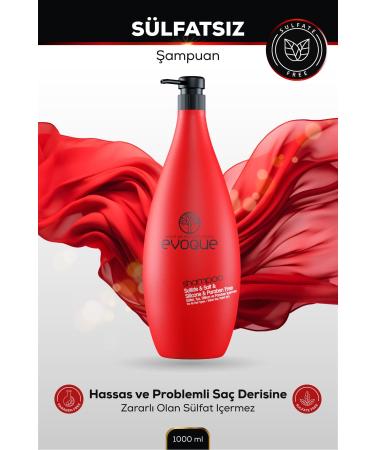Evoque Sulfate-Free Shampoo Keratin Nourishing & Repairing Effect Sulfate Salt Silicone Paraben Free 1000ml