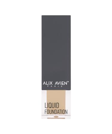 Alix Avien Liquid Foundation 304 Buff-liquid Foundation Skin Make-up-natural Bright Effect Creamy Structure-spf 35