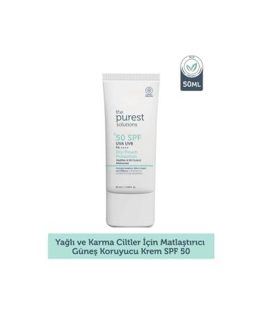The Purest Solutions Moisturizing and Mattifying Sunscreen For Moisture-Free Skin SPF 50 50 ML