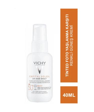 Vichy Capital Soleil Uv -age Daily-spf 50+ Tinted Photo Anti-Aging Tinted Sun Cream 40 Ml