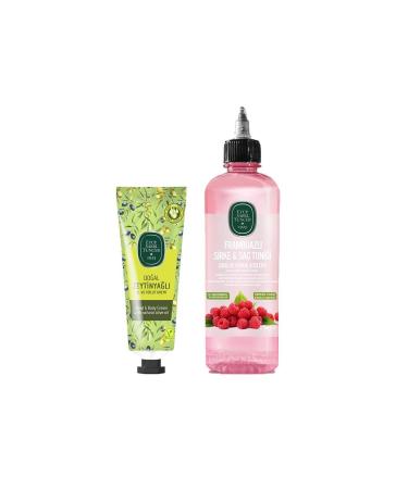 Ey p Sabri Tuncer Raspberry Vinegar & Hair Tonic 500 ml and Olive Oil Hand and Body Cream 50 ml