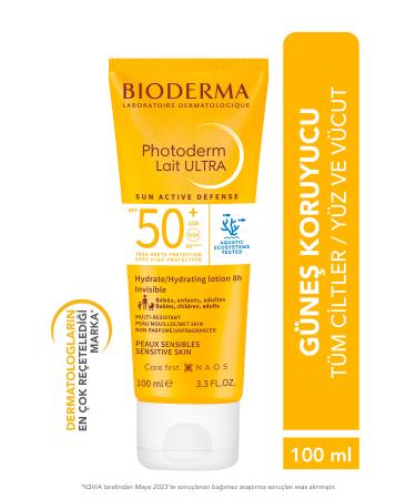 Bioderma LAITE ULTRA SPF50+ SKIN BRIGHTENING PROTECTION MILK FORM FACE BODY SUN CREAM 100 ML PSSN1752