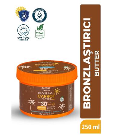 Mixup Intensive Bronzing Oil SPF 30+ Cocoa and Carrot Oil and Vitamin E Butter 250 ML