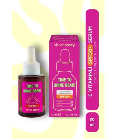 short story Time To Shine Dear! Shining sun serum spf50+ vitamin C Ceramide containing Multi Formula 30 ml