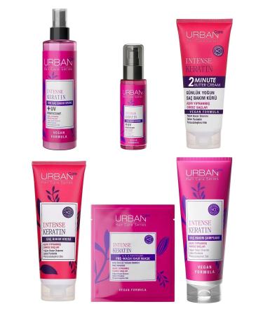 Urban Care Intense Repair Keratin Series Extremely Damaged and Lifeless Hair Set of 6
