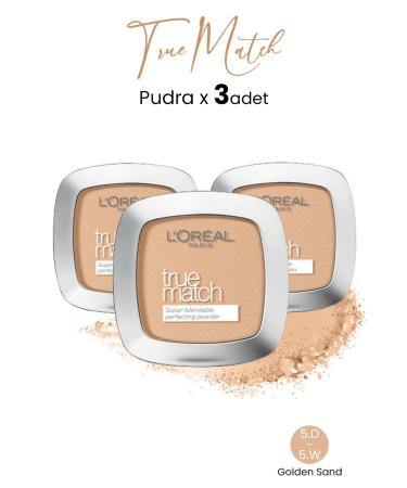 L'Oreal Paris Loreal Paris True Match Powder 5.D-5.W Golden Sand x 3 Pcs