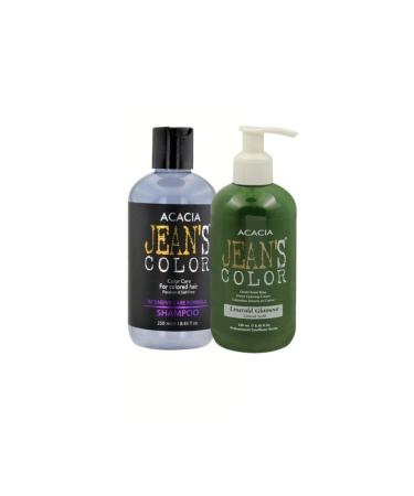 Acacia Jean's Color Emerald Green 250 Ml. Ammonia-Free Balayage Color Hair Dye Dye Protect Shampoo.250ml.