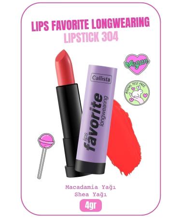 Callista Lips Favorite Longwearing Lipstick Lipstick 304 Tangerino - Pink