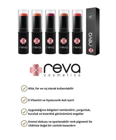 REVA Multi-Purpose Stick Blush Eyeshadow Lip Color & Lip Cheek Eye Tint-vegan & Clean Contentrv110