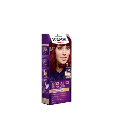 Eye-Catching Colors in Palette Hair Dye 6-88 Intense Red
