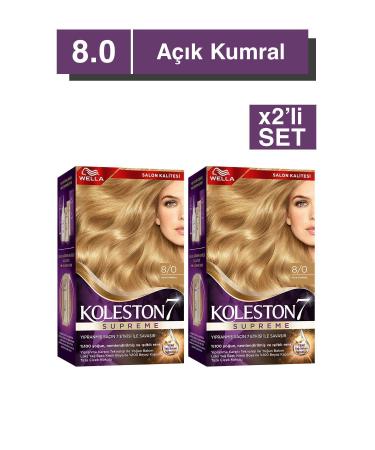 Wella Koleston Supreme Hair Dye 8/0 Light Blonde X2 Set