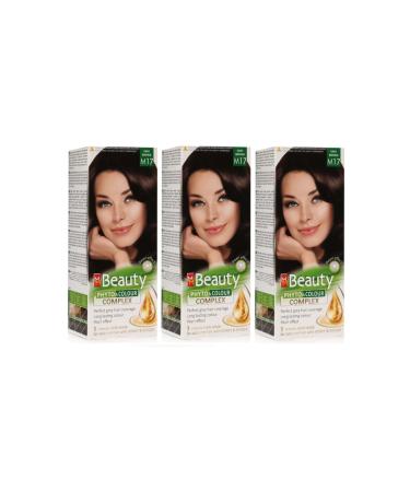 MM Beauty Herbal Hair Dye M17 Dark Brown 3 Pieces