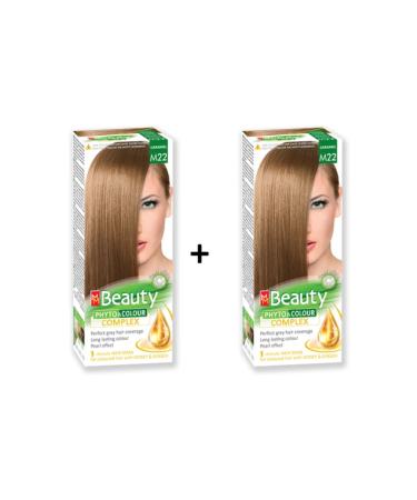 MM Beauty Herbal Hair Dye M22 Caramel (Light Blonde Caramel) X 2