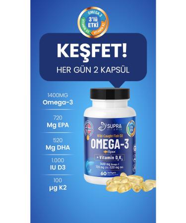 Supra Protein Epax Omeg-3 Fish Oil 2 000 Mg Fish Oil + Vitamin D3 & K2 60 Capsules