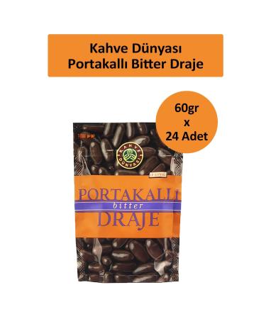 Coffee World ORANGE BITTER DRAGEE 60 GR x 24 Pieces