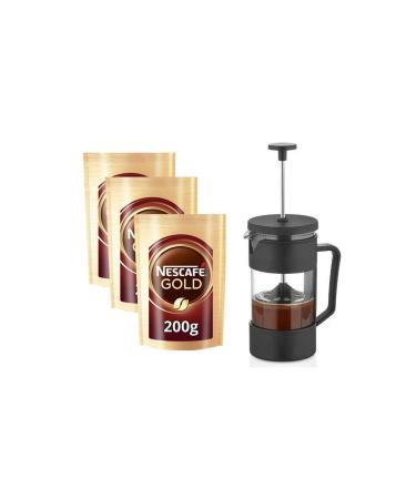 Nescafe Mp - X 3 Pack Gold Eco Package 200gr + French Press