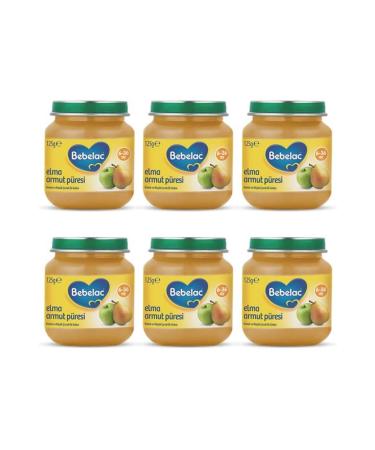 Bebelac Apple Pear Puree Jar Food 125 gr X 6 Pieces